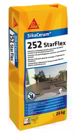 Adhesivo cementoso flexible, tipo C2TES1, 25 kg, SikaCeram® 252 StarFlex de Sika, blanco
